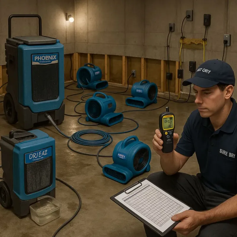 Structural Drying and Dehumidification process in South Thomaston, ME